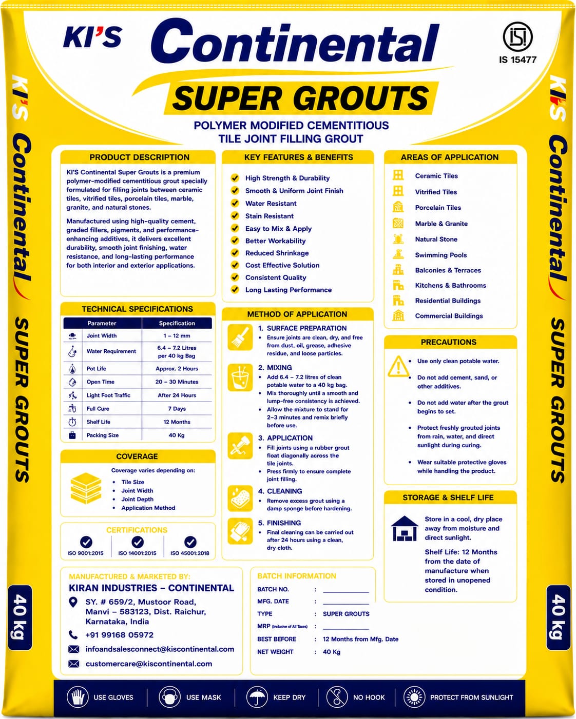 Continental Super Grouts — Back